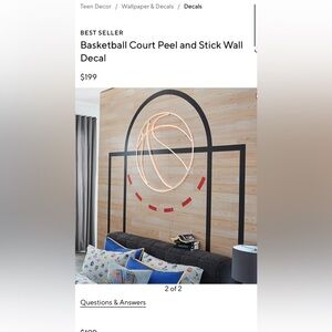 Peel and stick Basketball court wall paper